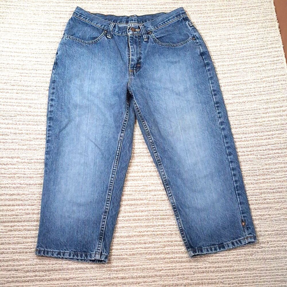 Lee Riders Womens Instantly Slims You Denim Capri Crop Jeans Pants Dark Wash 10M